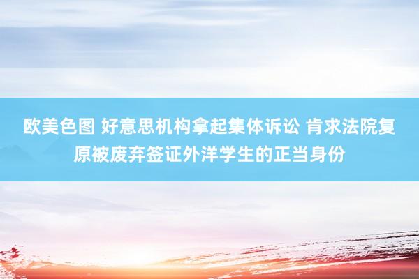 欧美色图 好意思机构拿起集体诉讼 肯求法院复原被废弃签证外洋学生的正当身份