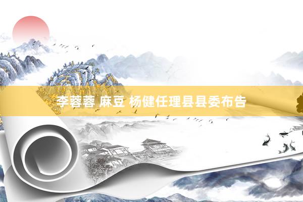 李蓉蓉 麻豆 杨健任理县县委布告