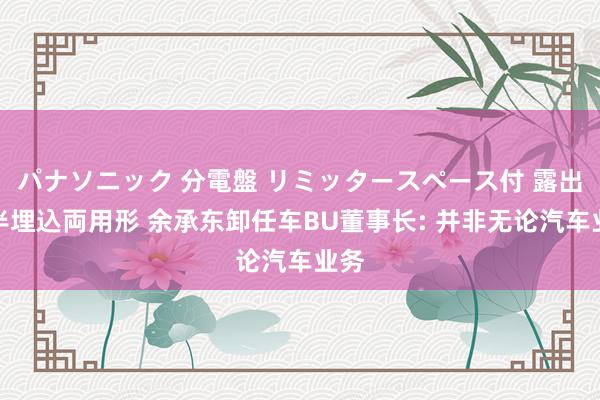 パナソニック 分電盤 リミッタースペース付 露出・半埋込両用形 余承东卸任车BU董事长: 并非无论汽车业务